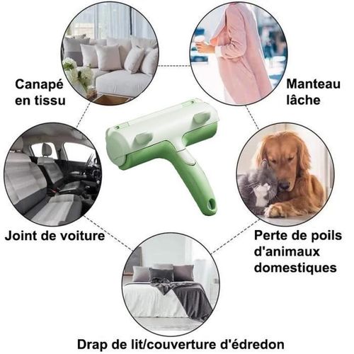 Brosse pour enlever les poils de chat sur les vêtements, canapés, tapis et  couvertures