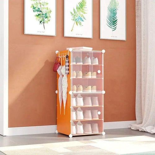 2000 6 Tier 3 Door Shoe Rack Plastic Shoe Cabinet with Doors Portable Modular Shoe Storage Organizer Expandable Space Saving Shoe Rack for Entryway Hallway Closet a prix pas cher Jumia Maroc