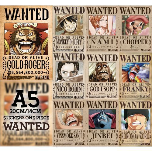 Generic 10 Stickers One Piece A5 Posters Anime Wanted
