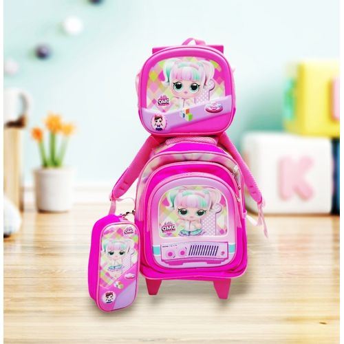 Generic Cartable a roulettes pour fille 3 pieces LOL primaire