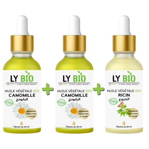 product_image_name-LY BIO-PACK 2 X HUILE CAMOMILLE 50ML - PIPETTE + HUILE RICIN 50ml - PIPETTE-1