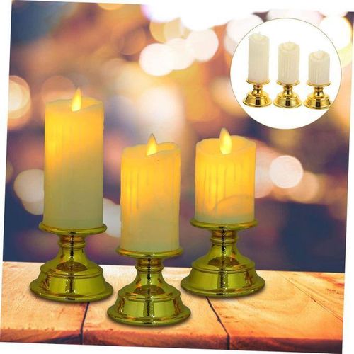 product_image_name-Generic-Lot de 3 bougies à LED - Couleur chaude - Sans flamme - Fonctionne avec piles-1