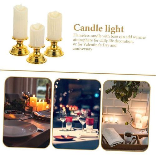 product_image_name-Generic-Lot de 3 bougies à LED - Couleur chaude - Sans flamme - Fonctionne avec piles-5