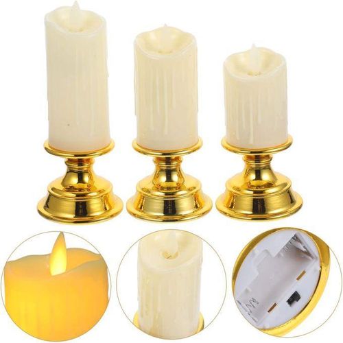 product_image_name-Generic-Lot de 3 bougies à LED - Couleur chaude - Sans flamme - Fonctionne avec piles-8