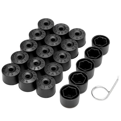 Couvre Écrous de Bouchons d'écrou de roue 17mm - Set de 20 Pièces