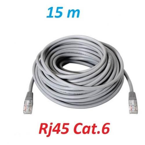 Cable Ethernet 15m Cat 7 Plat, Cable RJ45, Connecteurs Plaqués Or