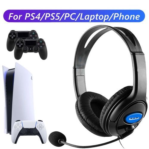 Generic Casque PS5, PS4 filaire avec Microphone écouteurs stéréo pour PC,  XBOX, NS à prix pas cher
