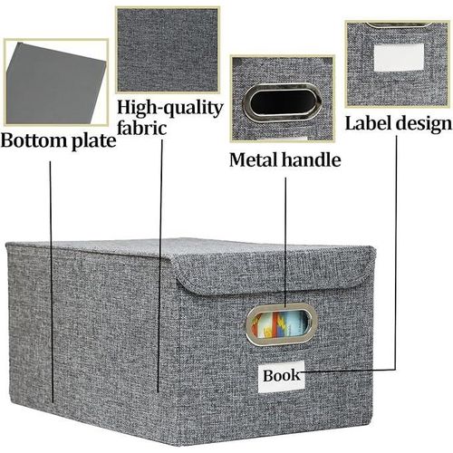 product_image_name-Generic-4 PCS Boîte de Rangement en Tissu avec Couvercle – Organisation Élégante et Pratique-1