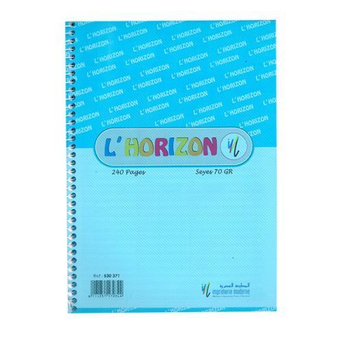 imprimerie moderne CAHIER SPIRALE 240p GRANDS CARREAUX 70G GRAND FORMAT A4  L'HORIZON à prix pas cher