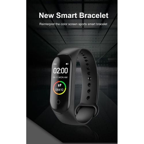 M4 Smart Bracelet Fitness Tracker Heart Rate Monitor NOir Montre intelligente Connectée - Smart bracelet Pour Android Et IOS