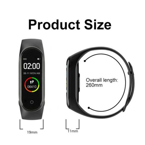 M4 Smart Bracelet Fitness Tracker Heart Rate Monitor NOir Montre intelligente Connectée - Smart bracelet Pour Android Et IOS