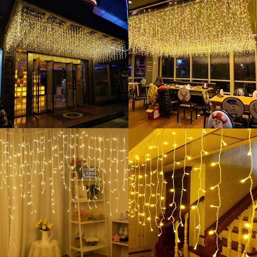 Generic Guirlande lumineuse 96 LED rideau 4M*80CM 8 modes fenêtre et  chambre à prix pas cher