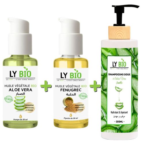 product_image_name-LY BIO-PACK HUILE ALOE VERA 50ml - POMPE + HUILE FENUGREC 50ML - POMPE + SHAMPOOING ALOE VERA 200ML-1