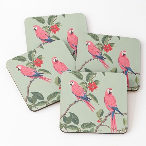 product_image_name-Generic-4 Dessous de Verre perroquets sur une branche sous tasse unique -1