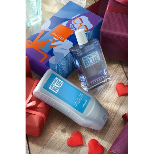Avon Geschenkset Individual Blue – Eau De Toilette & Shampoo-Duschgel Für Männer | Frischer Duft Mit Bergamotte & Lavendel