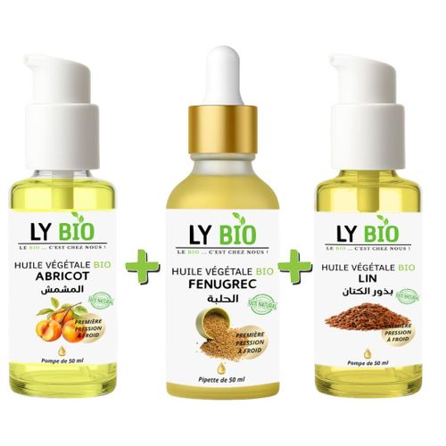 product_image_name-LY BIO-PACK HUILE ABRICOT 50ML - POMPE + HUILE FENUGREC 50ML - PIPETTE + HUILE LIN 50ML - POMPE-1
