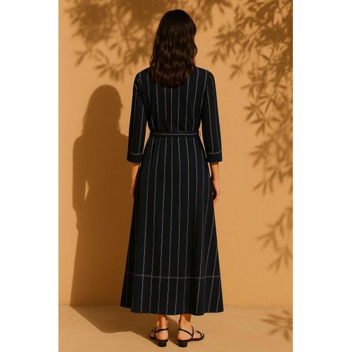 product_image_name-Marwa-Robe Longue À Rayures Rayures Bleues - R4954H26-2