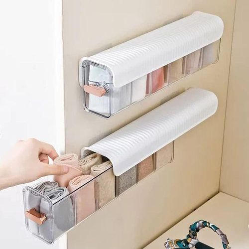 product_image_name-Generic-Boîte de rangement murale transparente à 6 compartiments, boîte de rangement multifonctionnelle sans perforation, chaussettes, sous-vêtements, cravates-2