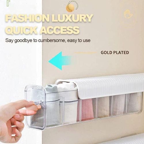 product_image_name-Generic-Boîte de rangement murale transparente à 6 compartiments, boîte de rangement multifonctionnelle sans perforation, chaussettes, sous-vêtements, cravates-5
