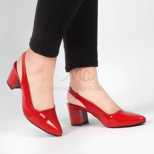 Escarpin rouge gros talon shop