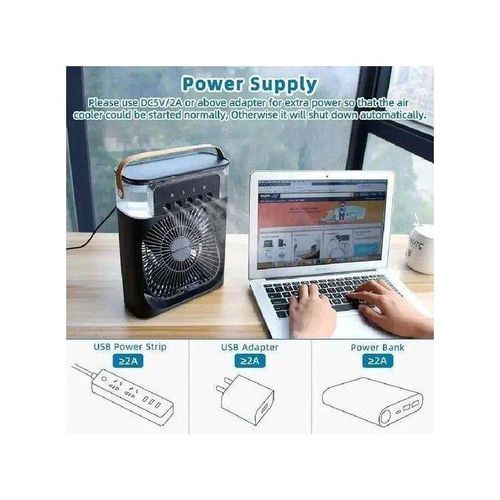 Climatiseur Portable 3 En 1 Fychuo - Mini Refroidisseur Évaporatif Ventilateur Humidificateur LED 7 Couleurs