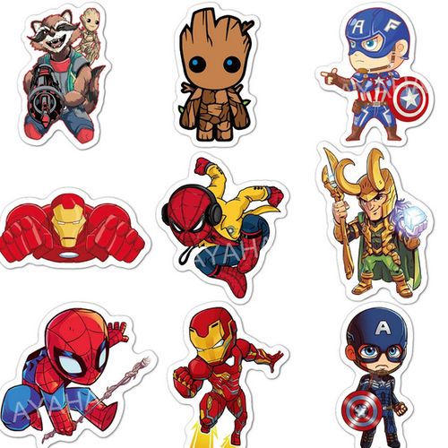 Generic Disney Marvel Avengers Mignon Super Héros De Bande Dessinée  Autocollants BY AMIX à prix pas cher