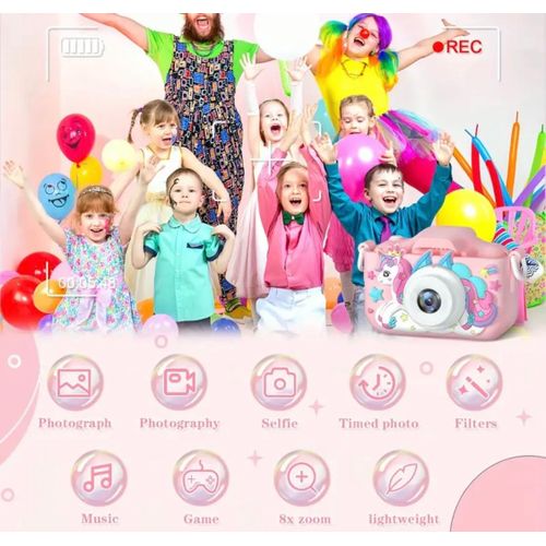 product_image_name-Generic-Appareil photo numérique avec caméra frontale et arrière pour enfants de 3 à 12 ans ,rose-2