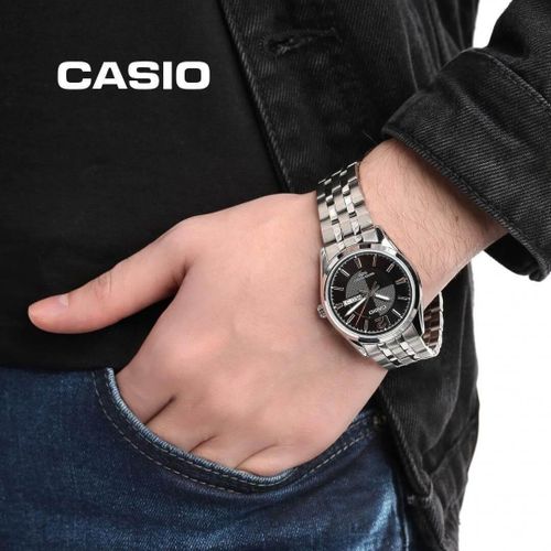 product_image_name-Casio-Étanche 50m –Montre pour hommes au fond texturée en noir et dateur jours/mois –  MTP-1335D-1AVDF-4