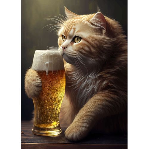 product_image_name-Generic-Funny cat beer  Style 15 Poster Chambre Haute Qualité-1