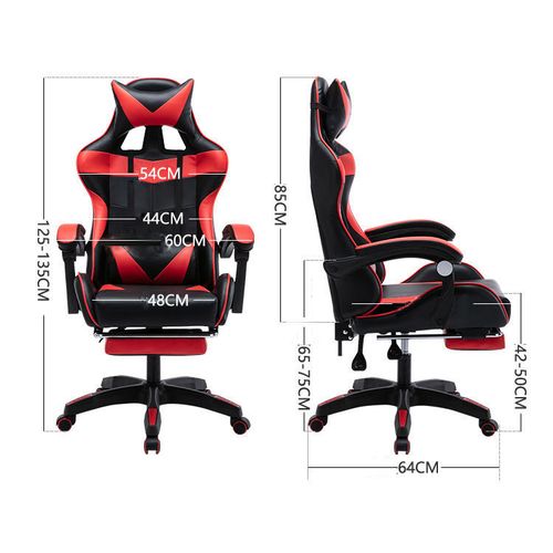 product_image_name-Generic-Fauteuil Siege Gamer Gaming PRO, Repose Pieds, Dossier Lombaire, Coussin Cou, Inclinable-8