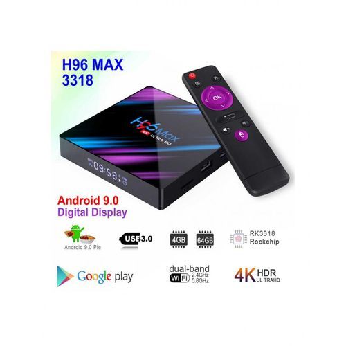 H96 Nouvelle TV Box H96 MAX ANDROID 9 AVEC 4GB RAM ET 64 GB ROM