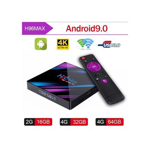 H96 Nouvelle TV Box H96 MAX ANDROID 9 AVEC 4GB RAM ET 64 GB ROM