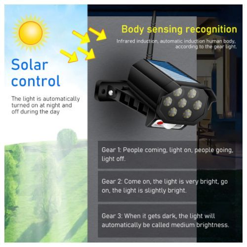 Generic Lampe solaire faux camera d'extérieur avec capteur de mouvement,  imperméable, éclairage de sécurité à prix pas cher