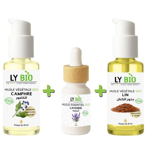 product_image_name-LY BIO-PACK HUILE CAMPHREE 50ML - POMPE + HUILE ESSENTIEL LAVANDE 10ML + HUILE LIN 50ML - POMPE-1
