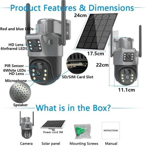 product_image_name-Generic-Double Caméra 4G solaire 10 MEGAPIXEL FULL HD 1080P - Night Vision Détection Alarme PIR-3