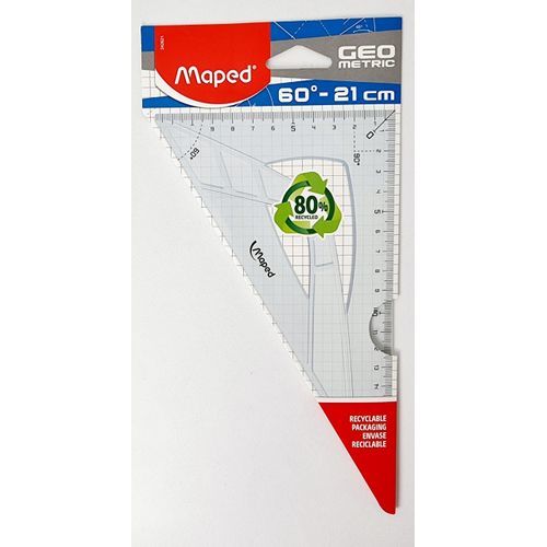 Maped Équerre 60°-21cm, Plastique, Transparente, Solide, Pratique GEO ...