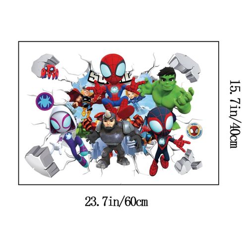 product_image_name-Generic-Autocollant Mini And Cute Marvel Superheroes Spider Man Hulk Style 3 Wall Decoration For house & Rooms-2