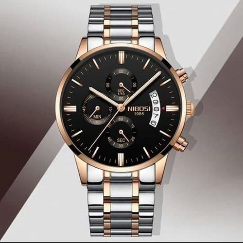 Nibosi Montre chronographe argent rosegold fond noir a prix pas cher Jumia Maroc
