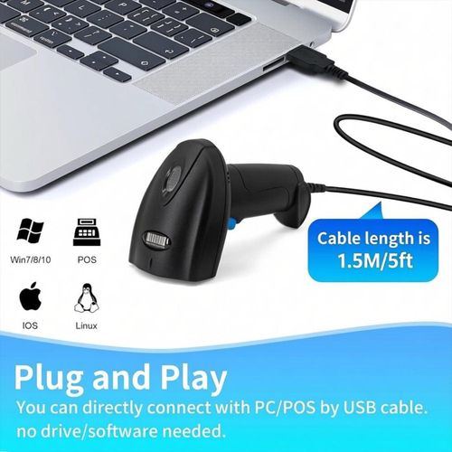 Generic Scanner Code Barre 1D Filaire USB Plug & Play Haute Performance - image 5