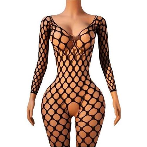 product_image_name-Generic-بوديستوكينج شفاف شبكي مجوف، بدون ملابس داخلية أو بوكسر شورت، ملابس نوم مثيرة-1