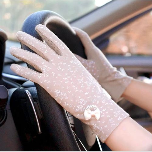 Gants Femme， Femme été crème solaire glace soie soleil conduite cyclisme  respirant mitaine femmes point antidérapant arc écra