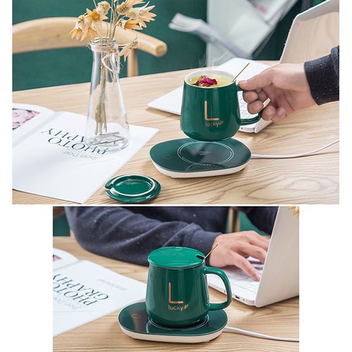 Tasse à café et soucoupe à chauffage électrique