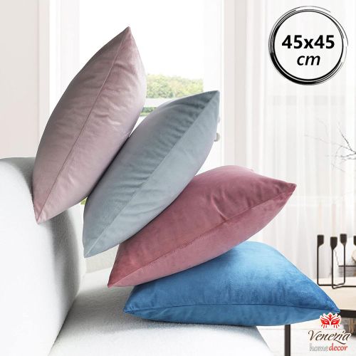 Lot de 4 housses de coussin décoratifs taille 45x45 cm - Sans