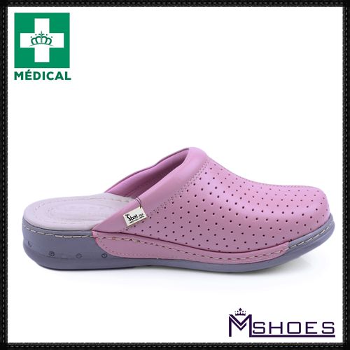 product_image_name-Mshoes-Sabots Médical,Sabot Cuir,Sabot Femme,Tendance 2021 - Rose-4