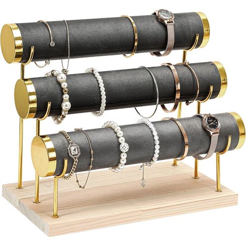 Generic Presentoir Bracelet 3 niveaux Porte Bracelet Support Bracelet Detachable a 3 Niveaux avec Plateau en Bois Porte Bijoux pour Bracelet Montre Elastique Cheveux Gris a prix pas cher Jumia Maroc