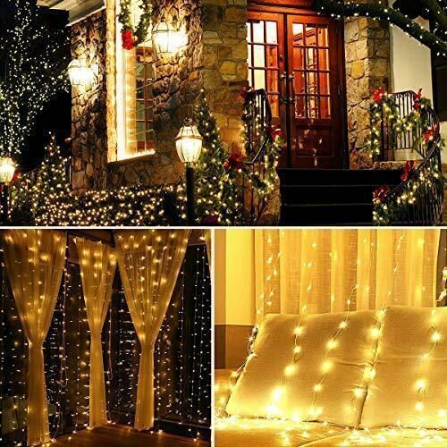 Guirlande Lumineuse Rideau 300 LED Rideau Lumineux 3M*3M 8 Modes