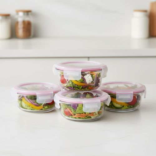 product_image_name-Generic-مجموعة من 4 حاويات زجاجية محكمة - 250 مل لكل منها-1
