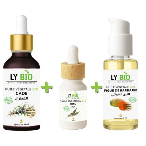 product_image_name-LY BIO-PACK HUILE CADE 50ML - PIPETTE + HUILE ESSENTIEL THYM 10ML + HUILE FIGUE DE BARBARIE 50ML - POMPE-1