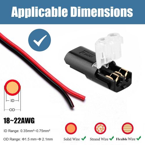 product_image_name-Generic-مجموعة من 30 موصل كبل ذو دبوسين – التثبيت السريع 18-22 AWG-4