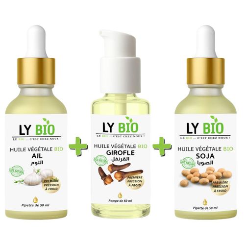 product_image_name-LY BIO-PACK HUILE AIL 50ML - PIPETTE + HUILE GIROFLE 50ML - POMPE + HUILE SOJA 50ML - PIPETTE-1